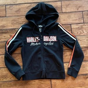 Harley Davidson women’s black zip hoodie small